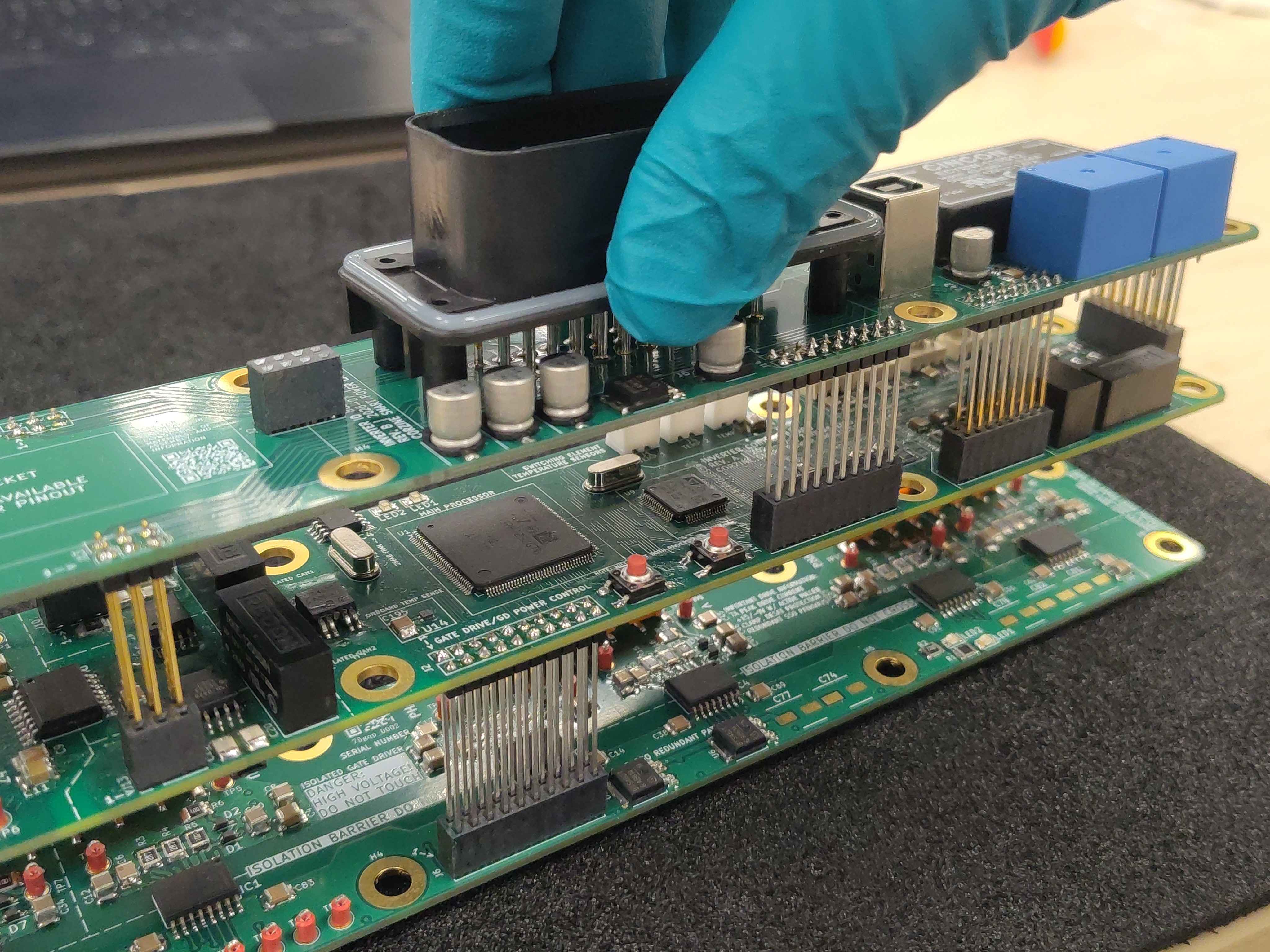 Aligning the IO board with the control board