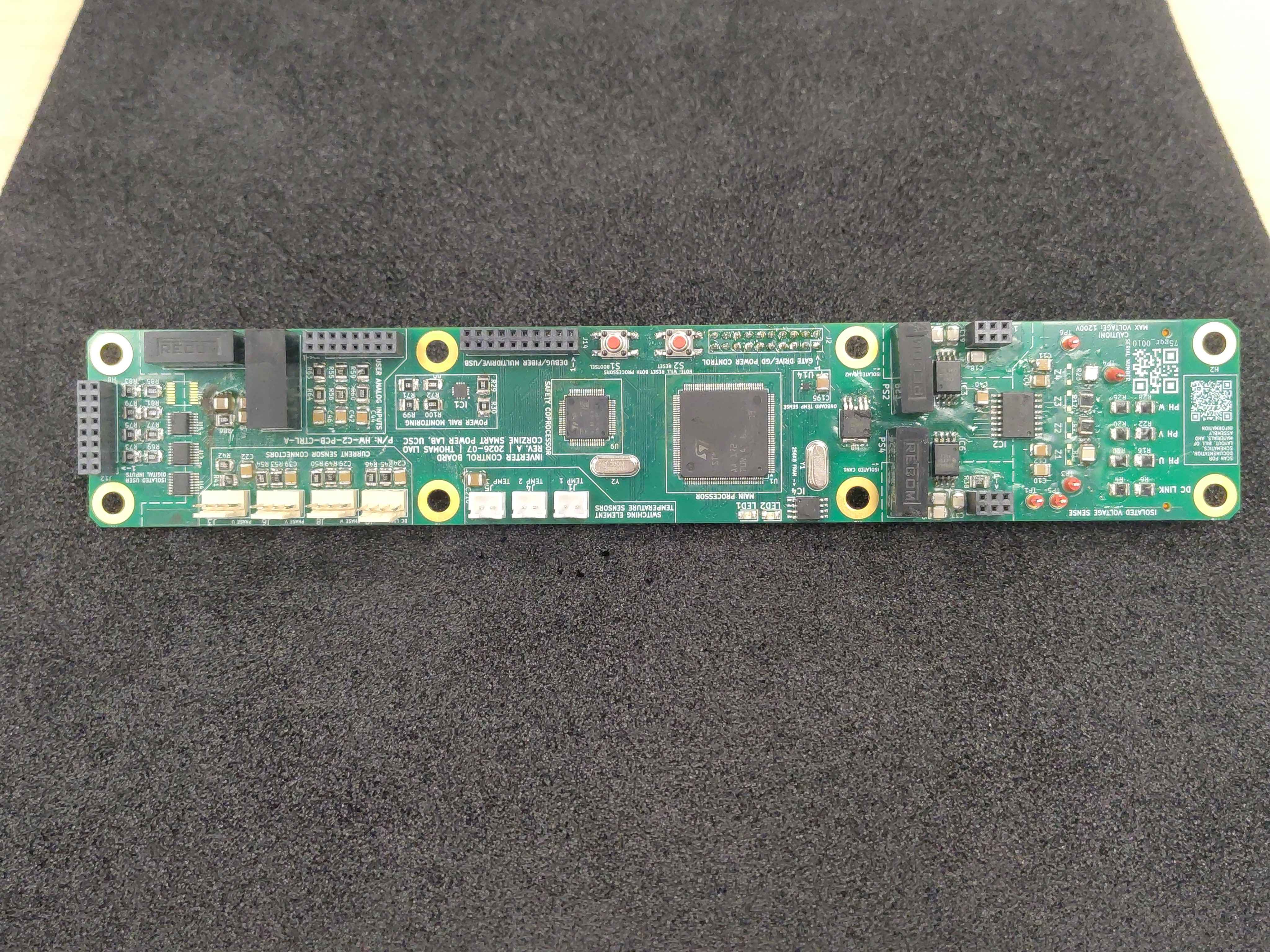 Completed control board assembly, top view