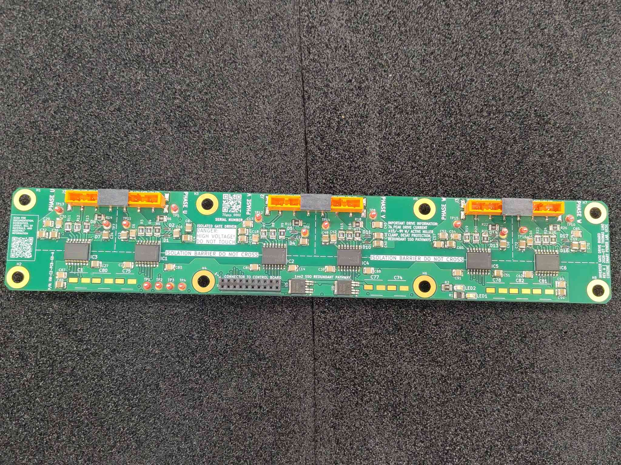 Completed gate driver assembly, top view