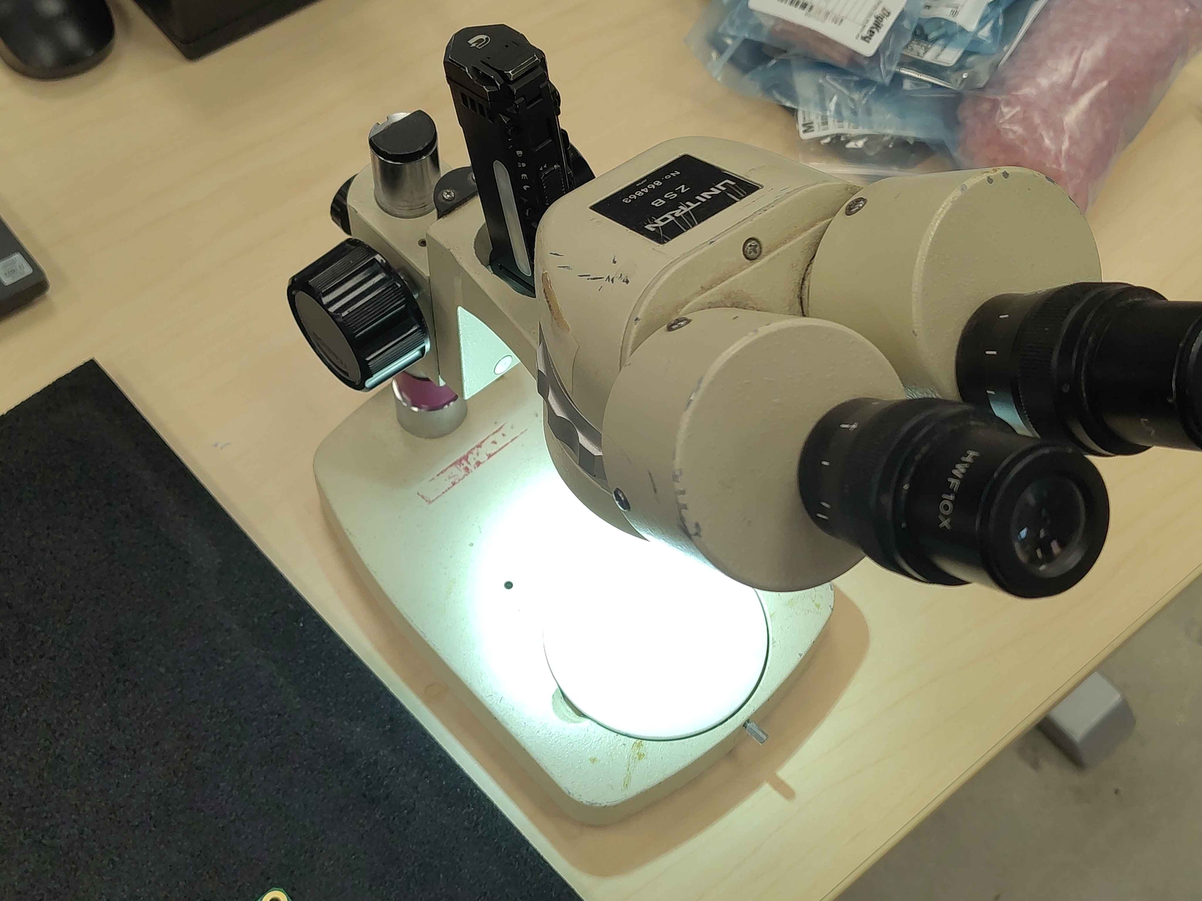 Soldering under a microscope