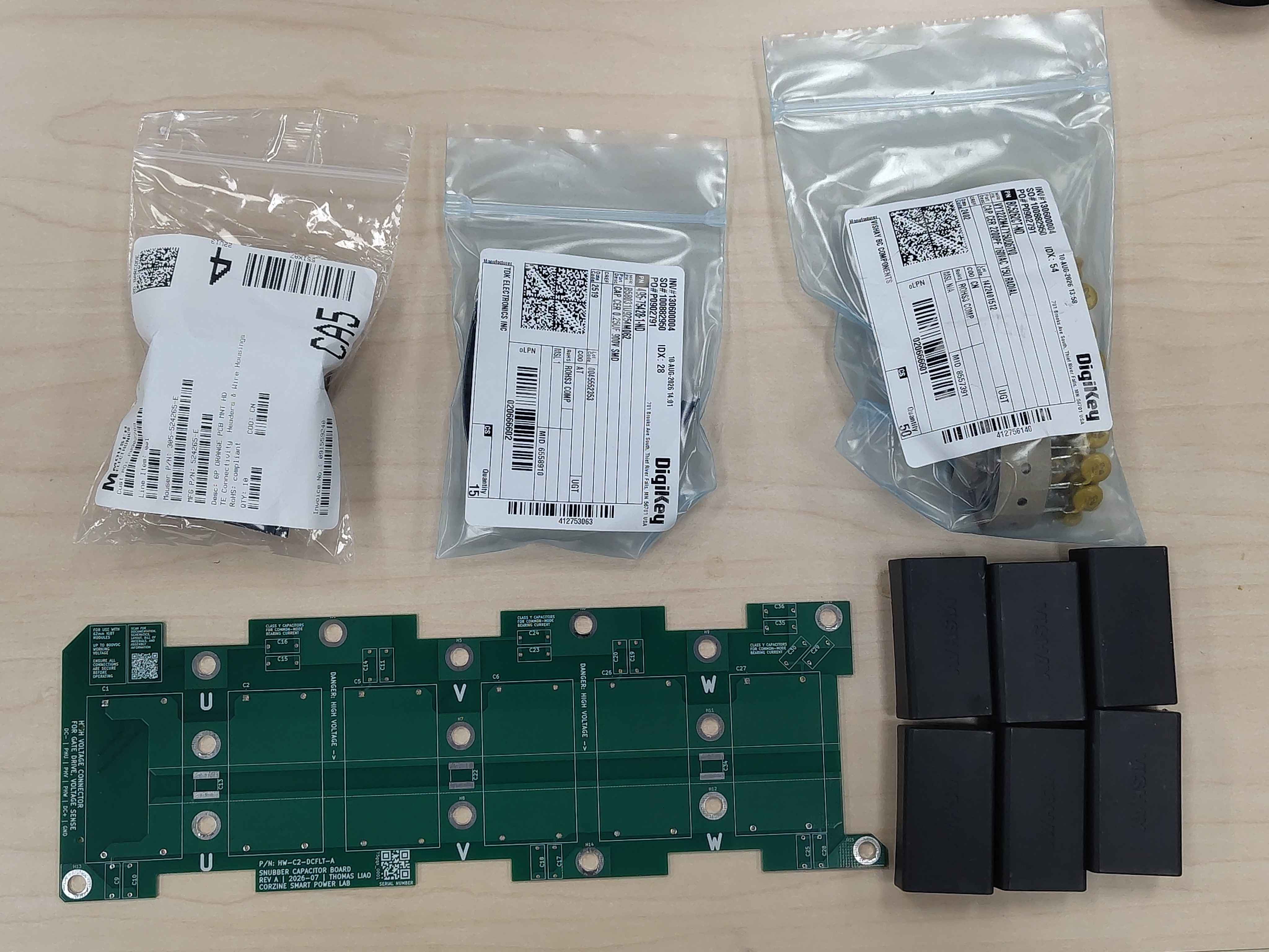 Parts laid out and verified before assembly