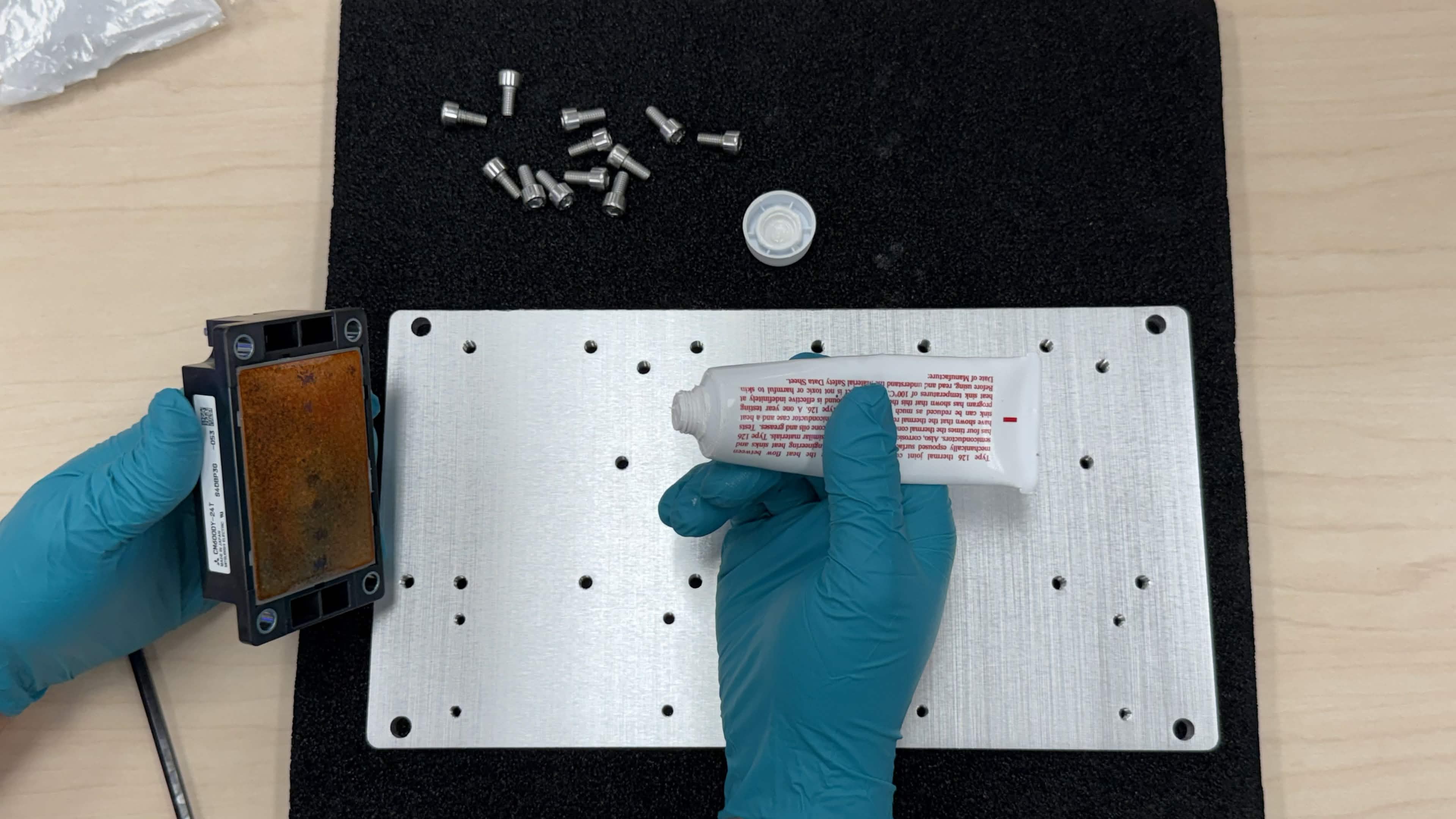 IGBT module base before thermal paste is applied