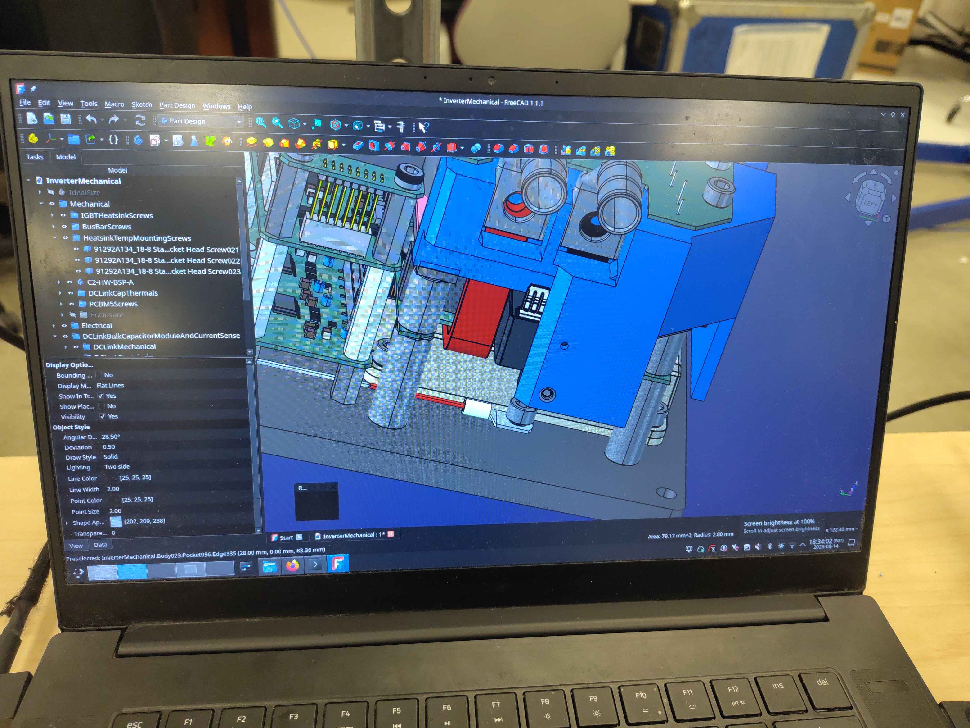 CAD model showing the intended sensor locations on the heatspreader