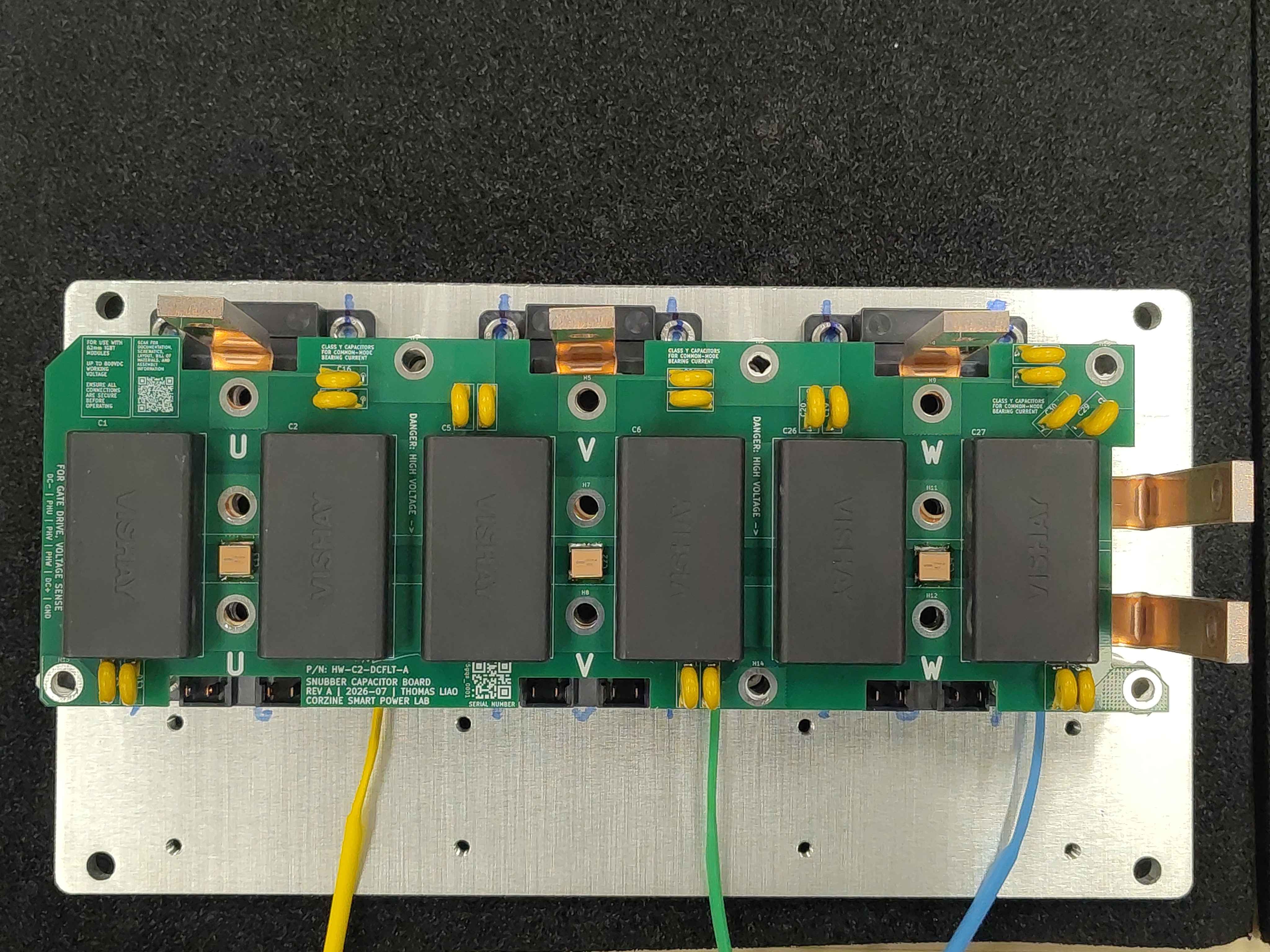 All three phase bus bars placed, alternate view