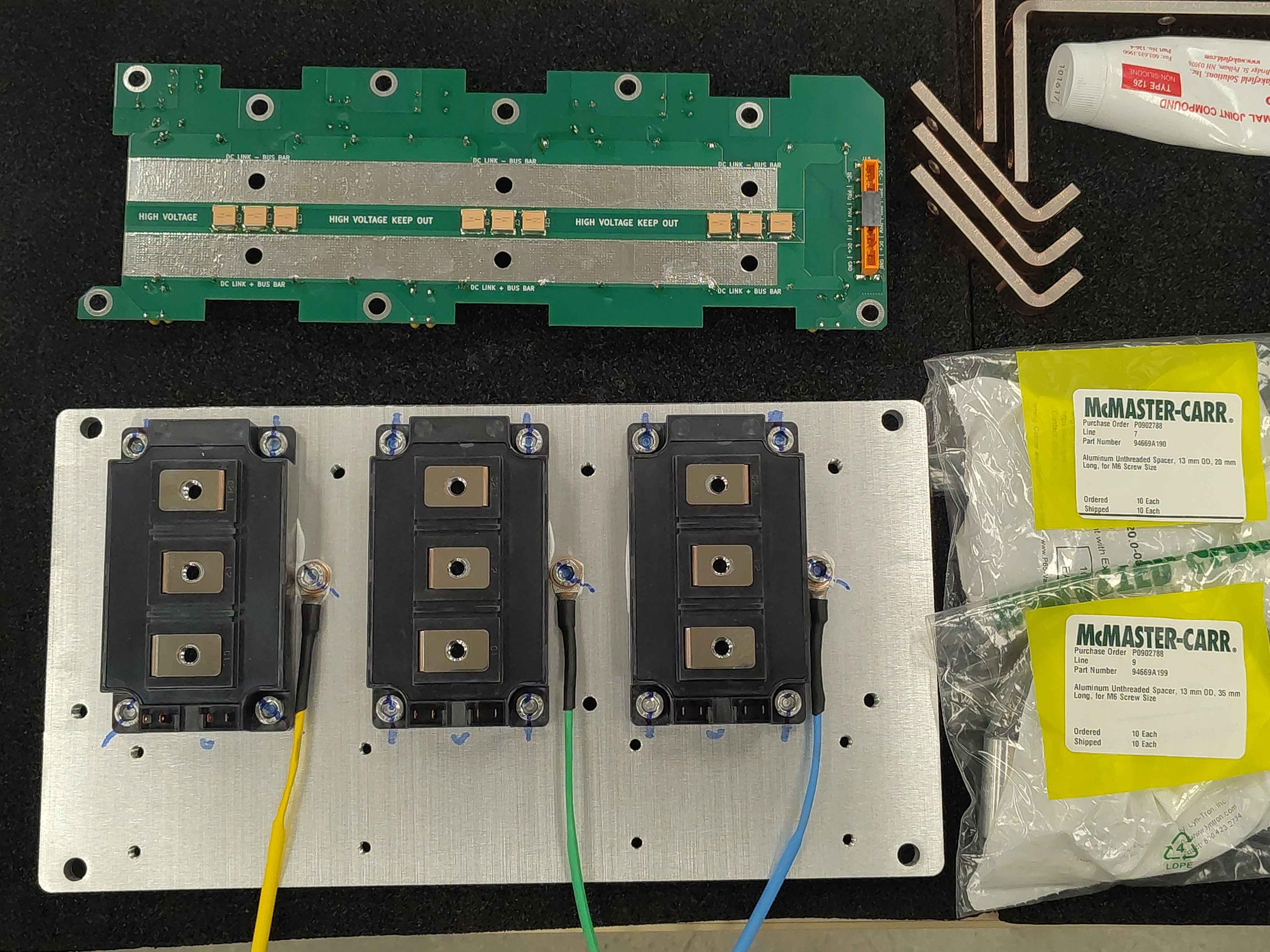 First preparation view showing hardware laid out