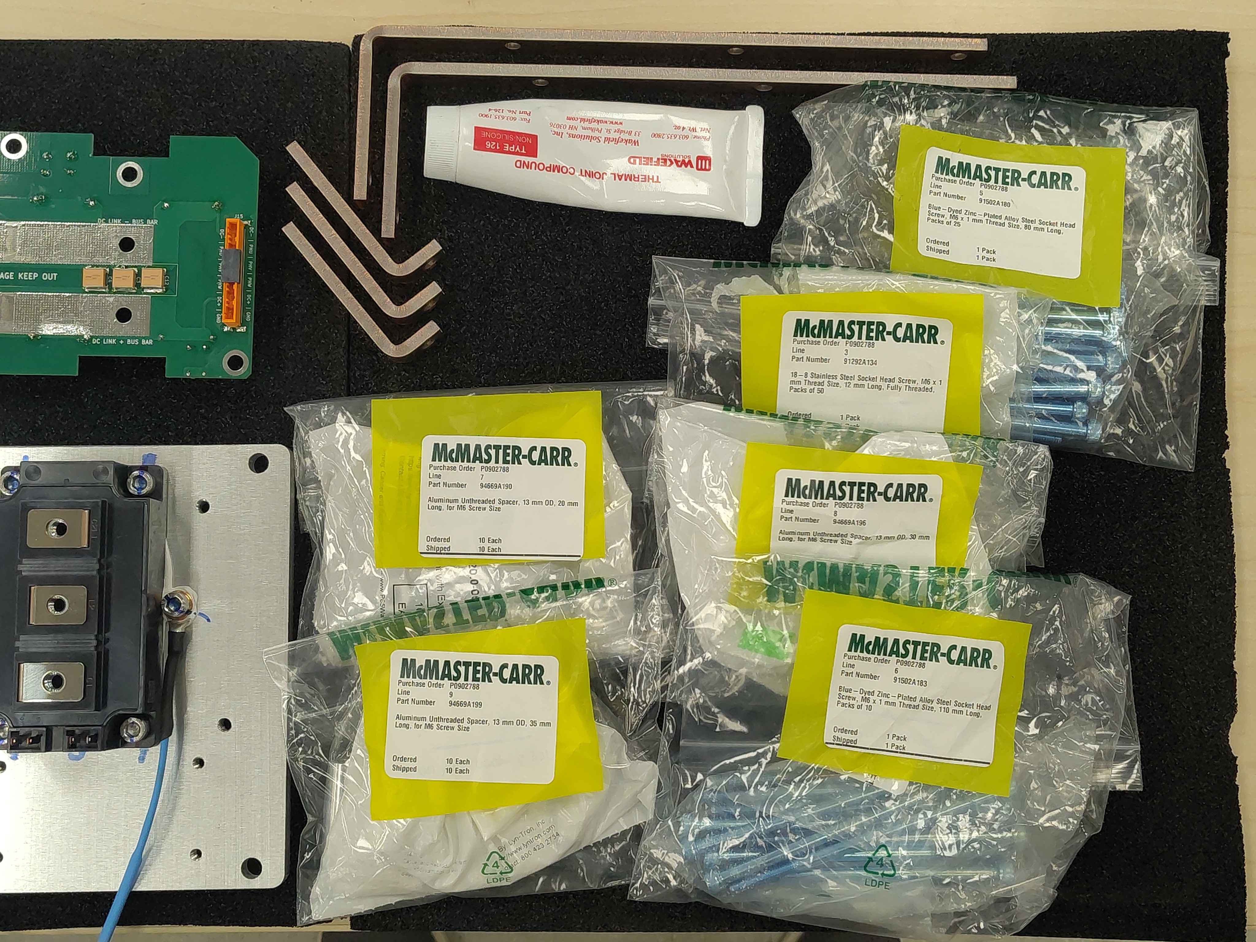 Second preparation view showing hardware laid out