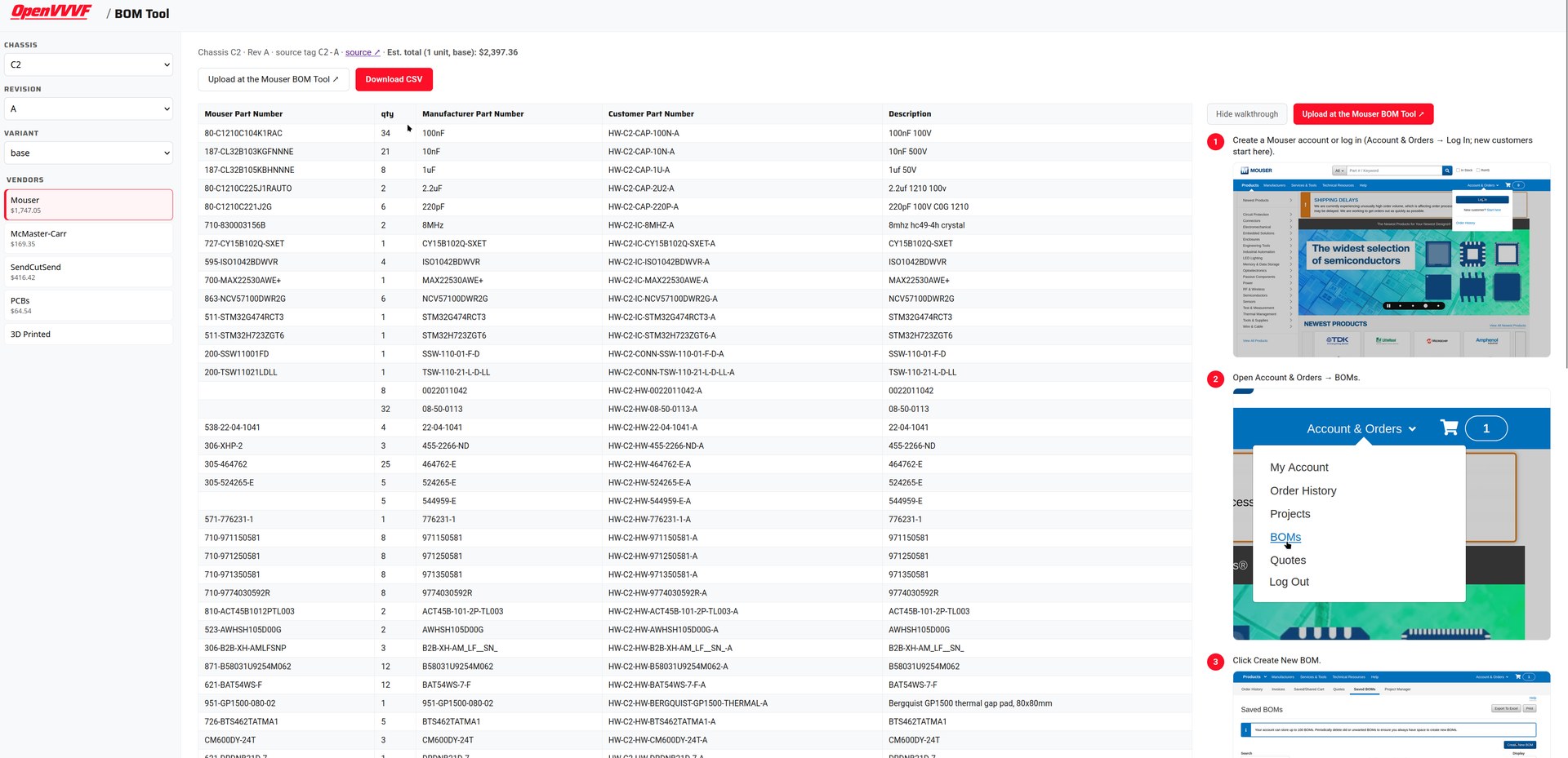 Checking stock against the order BOM in the BOM Tool